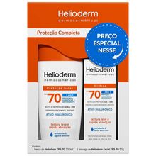 Kit Protetor Solar Corporal Helioderm Fps70 200ml + Protetor Facial Fps70 50g