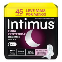 Absorvente Intimus Noturno Extra Proteção Cobertura Suave Com Abas 45 unidades