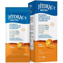 Hidract Nexter Suplemento Alimentar Em Pó Sabor Laranja 4 Unidades de 26g Hidract Nexter 26G Sache com 4 unidades Laranja