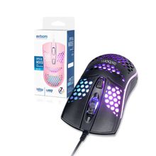 Mouse Óptico RGB USB 1600dpi 7 Cores Plug Play Preto
