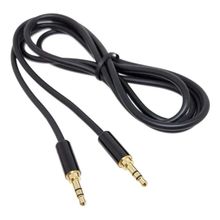 Cabo Auxiliar P2 Stereo Plug Dourado 1,2m Preto Para Player