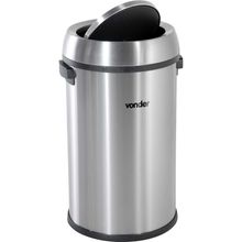 Lixeira Redonda 65 Litros Inox Tampa Basculante Vonder
