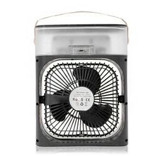 Ventilador Portátil Iluminação Umidificador Climatizador Usb De Mesa Branco