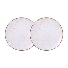 Jogo de Pratos Rasos Grande Rústico 2 Peças 28cm Porcelana Tramontina