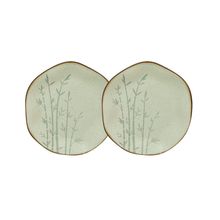 Conjunto 2 Pratos de Sobremesa 21,5 cm Ryo Bambu Porcelana Oxford
