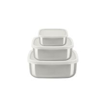 Jogo de Potes Tramontina Freezinox Quadrados Aço Inox com Tampa Plástica 3 Peças