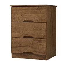 Mesa De Cabeceira 3 Gavetas Londres Móveis Europa Braúna