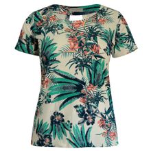 Blusa Pau a Pique Algodão Estampado Off White