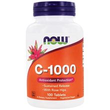 Vitamina C - 1000 mg 100 Tablets com Rosa Mosqueta Now Foods