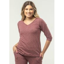 Blusa 3/4 Pau a Pique Básica Bordô