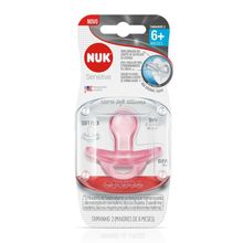 Chupeta Nuk Sensitive Soft 100% Silicone Girl S2 6-18 Meses