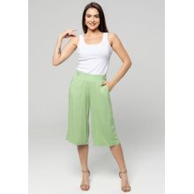 Calça pantacourt Pau a Pique Básica Viscose Verde