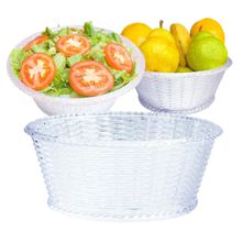 Fruteira e Saladeira Acrílico 25cm Premium Cristal - Tudo em Caixa