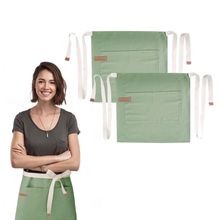 Avental de Cintura Verde Matte Algodao Cafeteria Vegano 10un