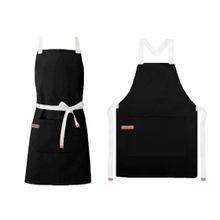 Avental Preto Algodao Vegano Cafeteria Bar Sapataria 10un