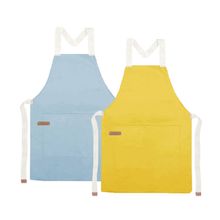 Avental Azul Amarelo Algodao Confeitaria Padaria Doceria 2un