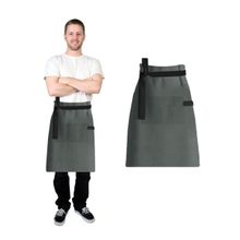 Avental Cintura Cinza Preto Cafeteria Barista Unissex 10un