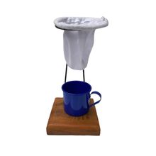 Café Individual Caneca e coador - Demolição Azul Escuro