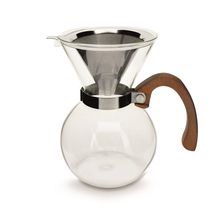 Conjunto jarra passador de Café e filtro cabo madeira 650ml