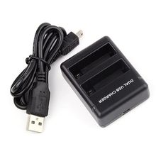 Carregador Duplo de Bateria para Câmera GoPro 4 Black e Silver