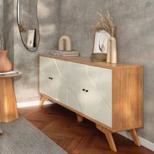 Balcão Buffet Mosaico 4 Portas em MDF Freijó Branco 180cm TB297 Dalla Costa