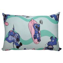 Fronha Avulsa KazzaVip Malha 100% Algodão Disney Estampada Stitch Fit 48cmx68cm Verde
