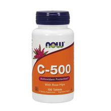 Vitamina C 500 mg com Rose Hips 100 Tablets Now Foods