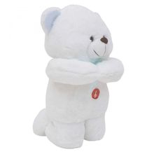 Ursinho Pelúcia Que Reza Laço Azul 28cm