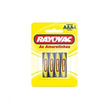 Pilha Rayovac Amarelinha 10307 Aaa Pequena Com 4 Unidades