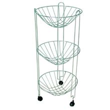 Fruteira Tripla Redonda com Rodas 68x30cm.