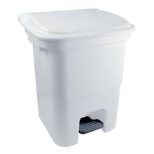 Lixeira Plástica Com Pedal 50l - Plasvale Branco