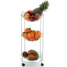 Fruteira Tripla Redonda Com Rodízios Cromada - 1097 - Arthi