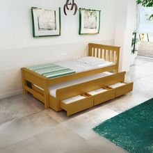 Bicama 3 Gavetas Esmeralda Cor Imbuia + 2 Colchões Ortobom D28