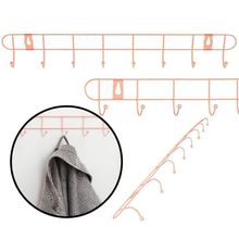 Cabideiro De Parede Rose Gold Suporte Aramado 8 Ganchos Organizador Guarda Roupas Toalhas Multiuso Utensilios Domesticos