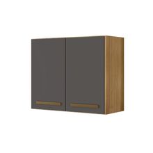 Armário Aéreo Cristal 2 Portas Arte Móveis Cinamomo/grafite