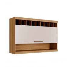 Armário Aereo Opala Com 1 Porta Com Adega Arte Móveis Cinamomo/off White