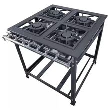 Fogão 4 Bocas Duplo Centro 40x40 Baixa Pressao Luxo Mr Fogoes 400206 Bp8