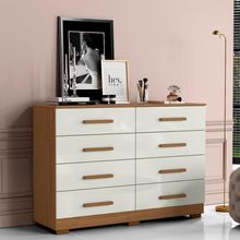 Cômoda Para Quarto Com 8 Gavetas 136cm Sirlei A09 - D'rossi Atacama E Off White