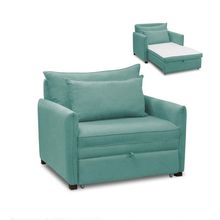 Poltrona Cama Retrátil Solteiro Com Rodízio Cloe Bouclê E03 - D'rossi Azul Turquesa