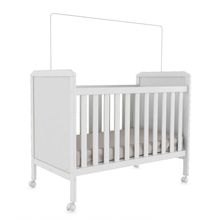 Berço Infantil Modelo Americano Cloe - Moveis Peroba Branco Brilho