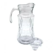 Jarra Vidro Tampa Trabalhada Detalhes Suco água Refresco Chá