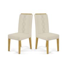 Cadeira De Jantar Yasmin Conjunto Com 2 Cadeiras Cedro Com Veludo Neve