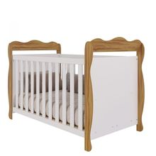 Berço Infantil Lisi - Moveis Peroba Amendoa/branco