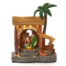 Presepio Natal Sagrada Familia Giratorio Iluminado Som Natalino Acende Gira Manjedoura Casa Loja Mesa Estante Fim De Ano