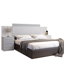 Cabeceira Império Com Mesa De Cabeceira 6 Gavetas Benetil Branco