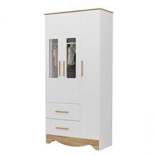 Armário Infantil Popy 3 Portas 2 Gavetas - Moveis Peroba Amendoa-branco