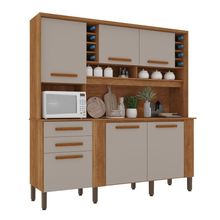 Armário De Cozinha 6 Portas 2 Gavetas Catar Cinamomo-off White