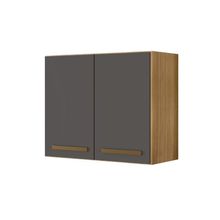 Armário Aéreo Cristal 2 Portas Arte Móveis Cinamomo-grafite