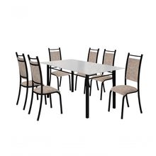 Conjunto Verona 06 Cadeiras Com Base Piauí Bm Tubulares Off White-courino 12