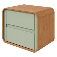 Mesa De Cabeceira 2 Gavetas Loop - Lopas Amendoa Clean-salvia